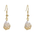 thumbnail image 1 of Real Gold Electroplating Inlaid Zircon Pattern Water Drop Pendant Earrings Ear Rings Pack Resin Hoop Earrings Women Earring Long Post Earrings Earrings Women Bulk Earrings for Women Light Weight, 1 of 4