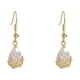 thumbnail image 1 of Pendientes con colgante en forma de gota de agua con incrustaciones de circonita y baño de oro auténtico, 1 of 7