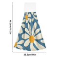 thumbnail image 6 of Yayeee Kitchen Hanging Hand Towels Set of 2 with Loop Bathroom Absorbent Tie Towel, Whimsy Daisy Pattern, 6 of 7