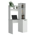 thumbnail image 3 of DUOSONG Muncy Computer Desk With Ample Work Surface, Hutch Storage And Single Door Cabinet With 3-Tier Shelves, Black White Particle Board Furniture Office Desks & Work Surfaces, 3 of 7