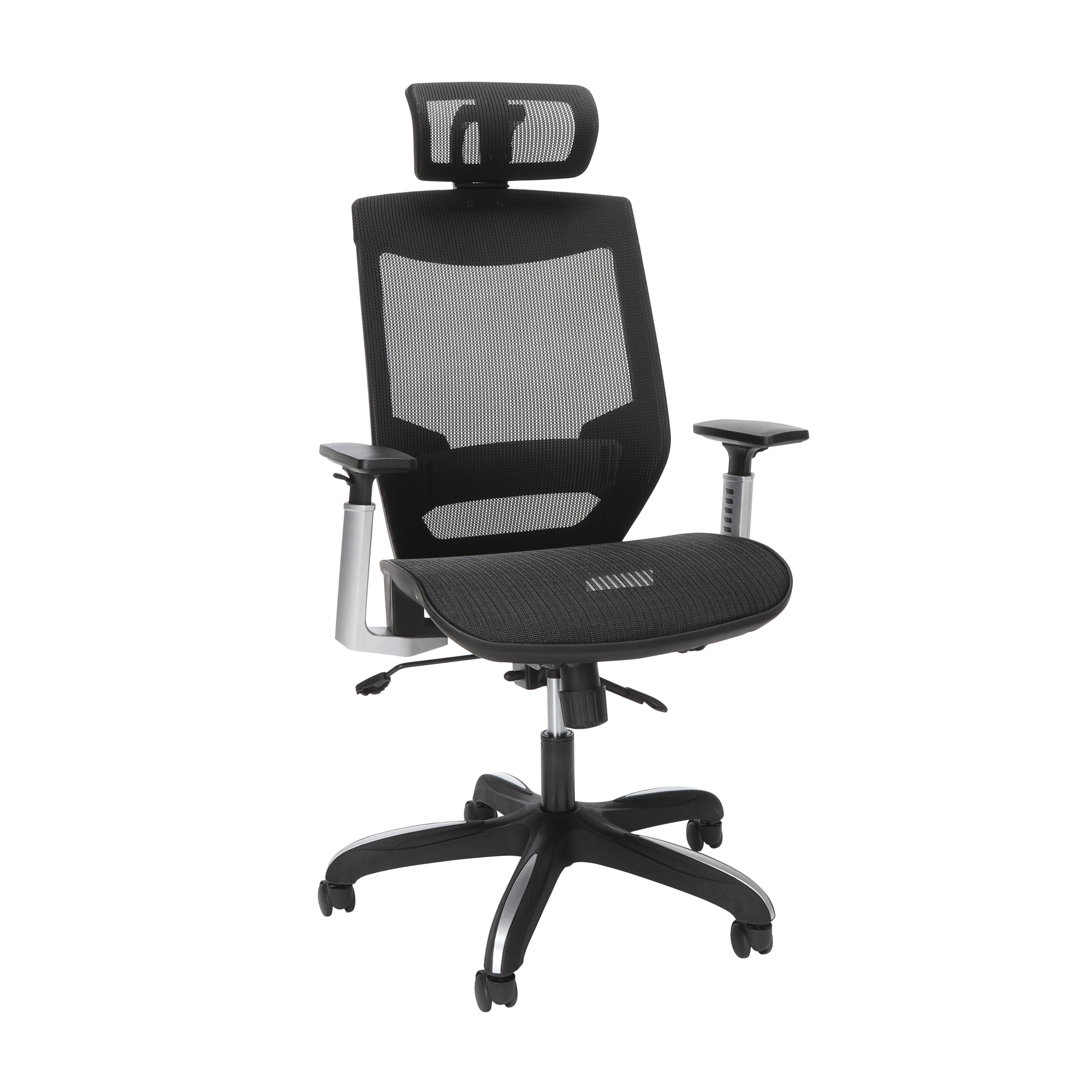 OFM Full Mesh Office Chair with Headrest, Lumbar Support, in Black (525