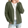 thumbnail image 2 of Stamzod Fall Cardigans for Women V Neck Long Sleeve Button Down Knit Waffle Cardigan Plus Size Clothes, 2 of 10