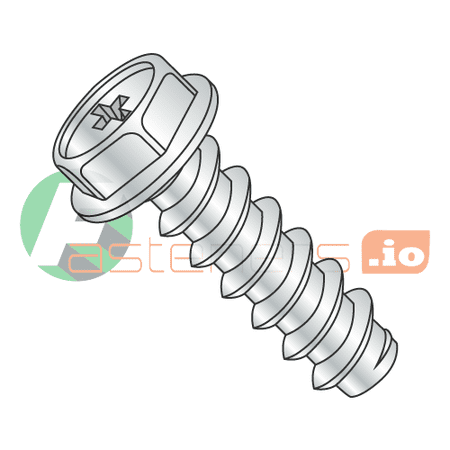 

#8 x 1/4 Type B Self-Tapping Screws / Phillips / Hex Washer Head / Steel / Zinc (Quantity: 10 000 pcs)