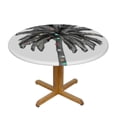 thumbnail image 3 of WYYP Palm Tree Round Table Cover Waterproof Resistant Fabric 100% Polyester Fiber Tablecloth White, 3 of 8
