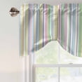 thumbnail image 4 of Tie Up Valance Curtain for Kitchen,Colores Vertically Striped Geometric Art Rod Pocket Short Curtains Adjustable Tie-Up Shade Valances,Colored Straight Lines Window Treatment for Bathroom Living Room, 4 of 9