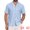 Blue, variant on DARING DIVA Men's Camp Collar Button Down Short Sleeve Distressed Ripped Shirts L Blue