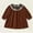 Coffee, variant on HOMADLES Girls Dress Long Sleeve Crewneck Solid Soft Clothing Casual Dress for Girls Soft Mesh Comfortable Dress Coffee 2-3T