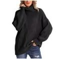thumbnail image 2 of Sweaters for Women 2025 Fall Winter Long Sleeve Turtleneck Cable Knit Loose Jumper Tops Womens Pullover Sweaters, 2 of 3