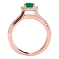 thumbnail image 2 of Mauli Jewels Engagement Rings for Women 1.35 Carat Halo Emerald And Diamond Engagement Ring 4 Prong-Setting 14k Rose Gold, 2 of 5