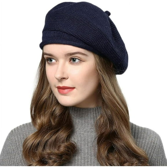 YooGuoGuo French Style Beret Hat for Women Winter Fall Knit Artist Hats Classic Solid Color Beanie Hat