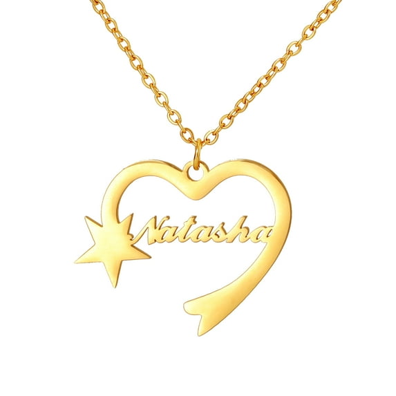Name Custom Necklace Jewelry Personality Customized Love Heart Shaped English Name Five-pointed Star Women Clavicle Chain