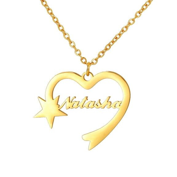 Name Custom Necklace Jewelry Personality Customized Love Heart Shaped English Name Five-pointed Star Women Clavicle Chain