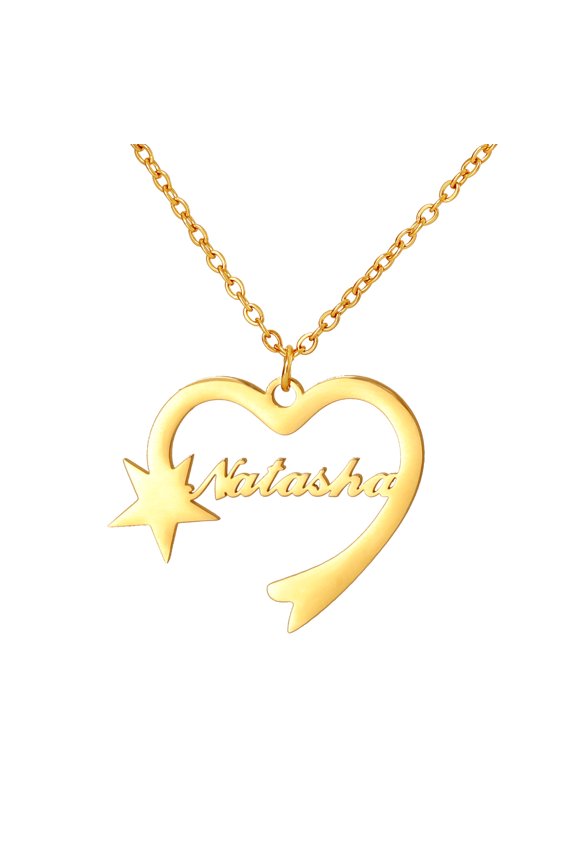 Name Custom Necklace Jewelry Personality Customized Love Heart Shaped English Name Five-pointed Star Women Clavicle Chain