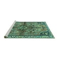 thumbnail image 2 of Ahgly Company Machine Washable Indoor Square Persian Turquoise Blue Traditional Area Rugs, 3' Square, 2 of 4