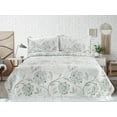 thumbnail image 4 of Marina Decoration Rich Printed Embossed Pinsonic Coverlet Bedspread Ultra Soft Bedding Summer Quilt Set with Shams, Blue Hydrangea Floral Pattern, 4 of 6