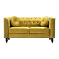 thumbnail image 3 of Uspridefurniture Lueck 64.2'' Velvet Rolled Arm Chesterfield Loveseat, Yellow, 3 of 5
