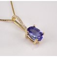 thumbnail image 2 of Bluebell Jewels Oval Cut Blue Cubic Zirconia 14K Yellow Gold Finish Classic Pendant, 2 of 4