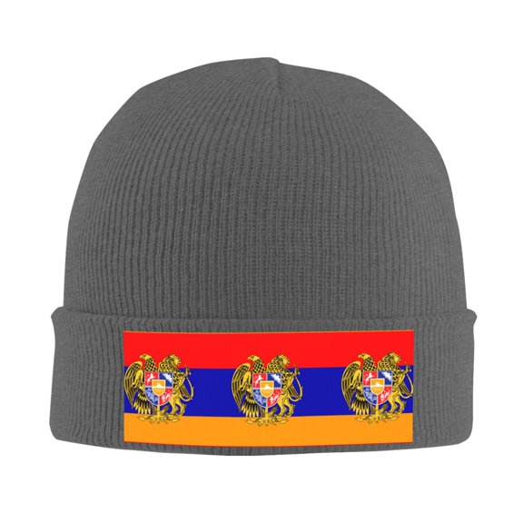 Armenian National Emblem Beanie Hat Men Women Warm Printed Cap Knit Beanies Hats Outdoor Winter Deep Heather