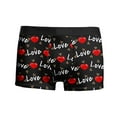 thumbnail image 4 of Men's Boxer Briefs Valentine's Day Heart Print Fashion Stretch Ventilate Cotton Underwear Elastic Waistband Soft Comfortable Trunks Black L, 4 of 5