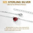thumbnail image 3 of U7 Cute Cat Birthstone Necklace 925 Sterling Silver Choker Necklaces for Women Round Alexandrite June Gemstone Necklaces for DaughterBirthday Anniversary Gift, 3 of 9
