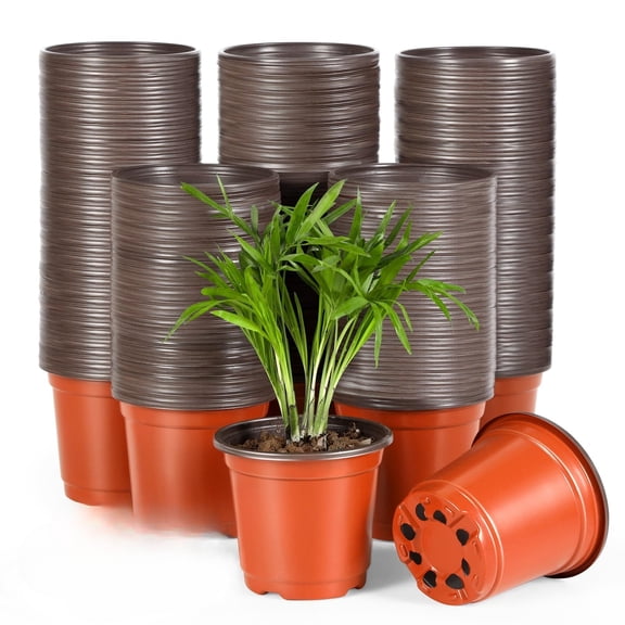 Minzimin 12 Pack 4/ 6 Inch Plastic Nursery Pots for Plants, Seedling Pots Succulent Pots Flower Pots with Drainage Holes
