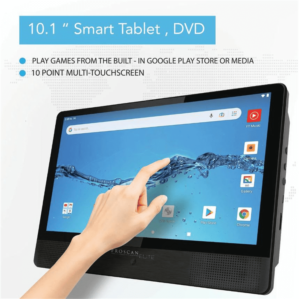 Restored Proscan Elite 10.1" Quad Core Tablet Portable DVD Combo 2GB/32GB Storage Android 11 PELTDV1029 (Refurbished)
