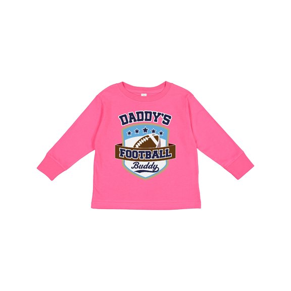 Inktastic Daddy Football Buddy Boys or Girls Long Sleeve Toddler T-Shirt