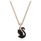 thumbnail image 1 of Collar con colgante de cisne de Swarovski con cristales negros en oro rosa, 1 of 5
