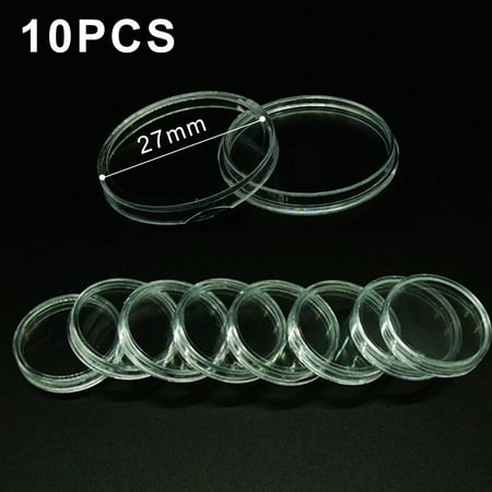 

SUNFEX 25Pcs 27Mm Transparent Plastic Coin Holder Coin Collecting Box Case Capsule