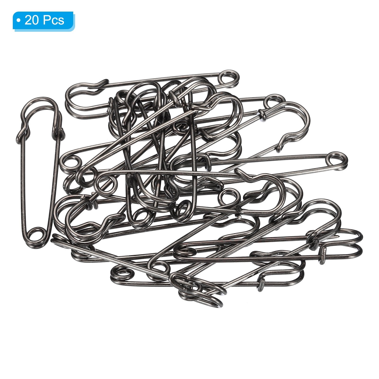 Unique Bargains Safety Pins for Sewing Crafting and Fastening Blankets Black 2.76"