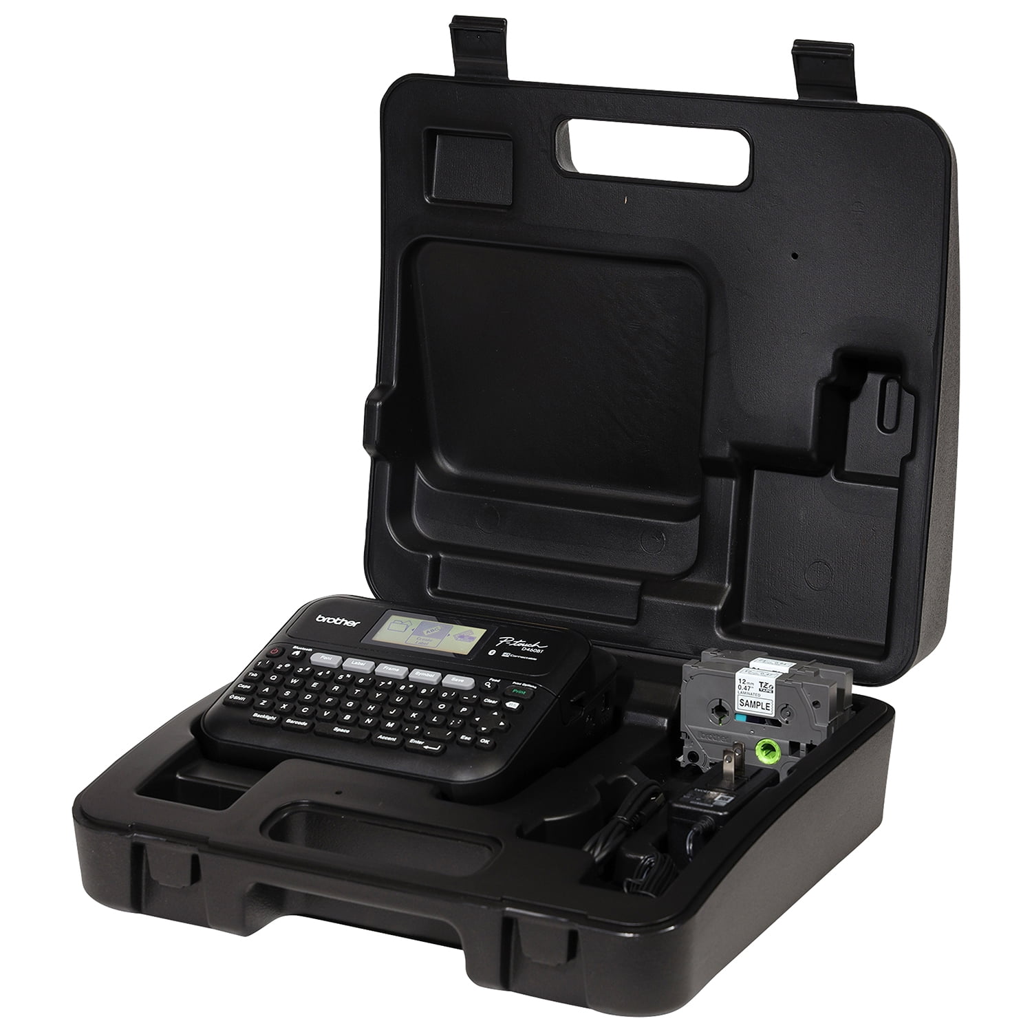 Brother P-touch Business Expert Connected Label Maker PT-D460BTVP with Bluetooth® Connectivity, includes Carry case and 4m Black Print on Clear Sample Label Tape ~1/2” (12mm)
