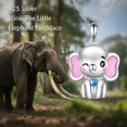 thumbnail image 2 of Elephant Necklace 925 Sterling Silver Cute Elephant Pendant Necklace With Blue Heart Zircon For Women Jewelry Gifts, 2 of 6