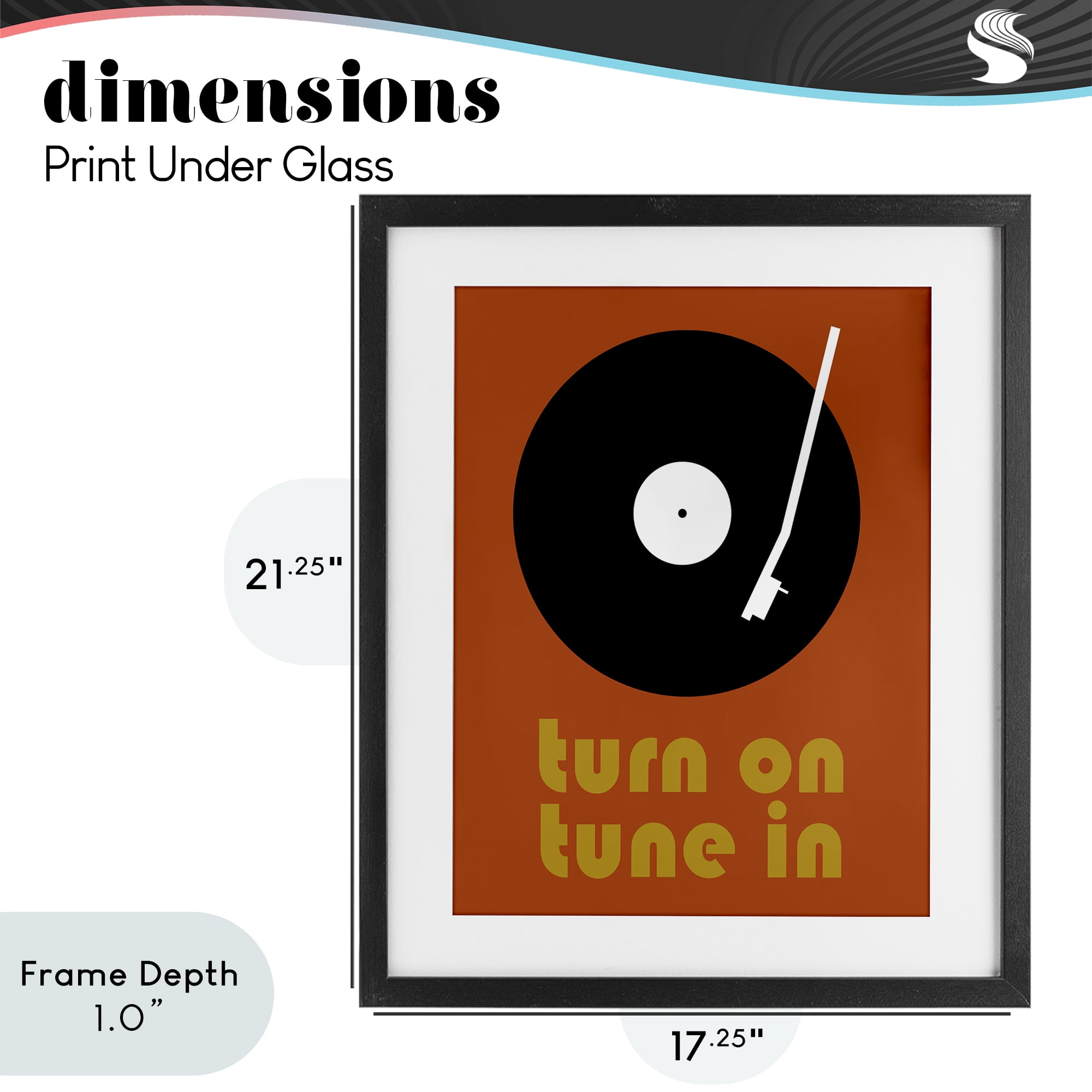 Stupell Industries Turn On Tune In Black Framed Print Under Glass, design by Tom Quartermaine