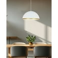 thumbnail image 2 of Dainolite 1 Light Incandescent Pendant Matte White with Gold Trim, 2 of 3