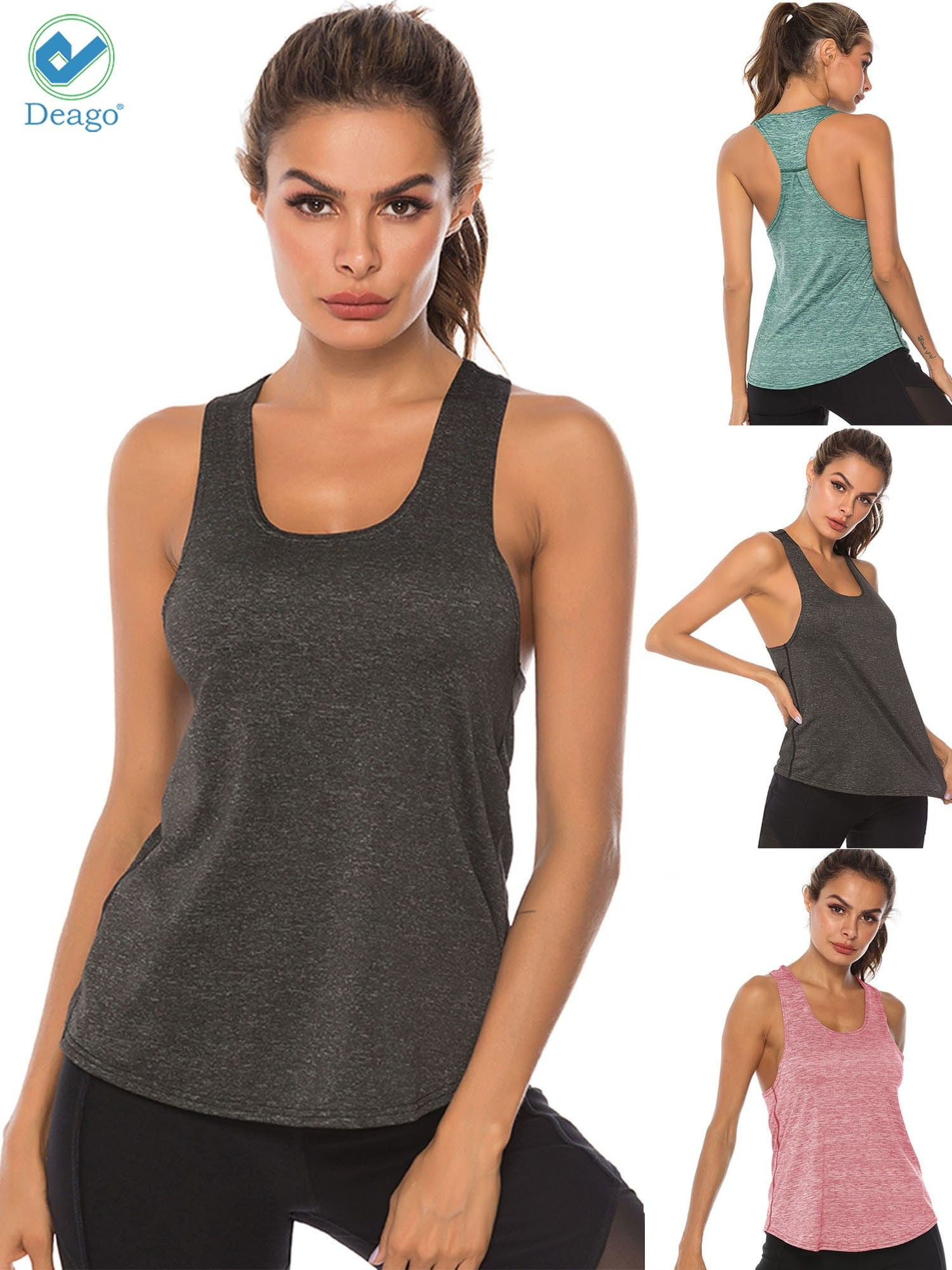 Deago Women's Vest Workout Tank Tops Sleeveless Racerback Athletic Yoga Tops Running Exercise