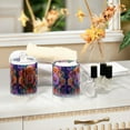thumbnail image 4 of Yayeee 2 Pack Qtip Holder Bathroom Cotton Swab Canister with Lid Clear Dispenser Set, Light Purple Flowers, 4 of 6