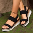 thumbnail image 5 of Willtoo Womens Platform Espadrilles Wedge Sandals,Slip on Elastic Ankle Strap Sandals for Women Casual Open Toe Beach Boho Sandal, 5 of 6