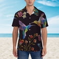 thumbnail image 4 of Balery Humming Bird Print Men's Hawaiian Shirts Short Sleeve Beach Shirt Relaxed Fit Vacation Button Down Shirts-X-Large, 4 of 9