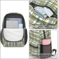 thumbnail image 4 of Green and Yellow Checkered Pattern 17" School Backpacks for Teens,Waterproof Oxford Fabric,S-Shape Padded Straps for School,Travel,Hiking,Camping, 4 of 6