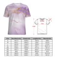 thumbnail image 2 of Marble Blue Greene Purple And Gold Stripes Womens Tops Women's Fashion Casual Short Sleeve Flower Print Round Neck Pullover Top Blouse, 2 of 6