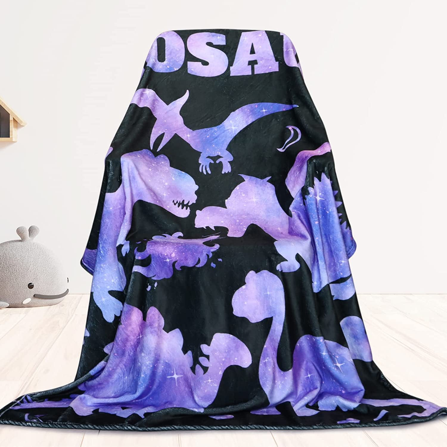 Dinosaur Blanket Soft Comfort Fleece Star Dinosaur Throw Blanket for