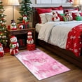 thumbnail image 2 of YIMEIS Flannel printed Christmas kitchen decorative mats, kitchen mats, bathroom mats, door mats, carpets, durable Pink Snowman Festival 15.7'' x 23.6''+19.7'' x 31.5''+17.7'' x 47.2'', 2 of 10