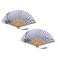 thumbnail image 1 of Handheld Folding Fan - Floral Print Silk Fabric with Bamboo Ribs, Compact Foldable Design for Wedding, Dance, Summer Cooling, Traditional Chinese Style Decorative Fan with Tassel, Gift, 1 of 4