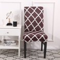 thumbnail image 2 of Dining Chair Cover Set Stretch Spandex Short Dining Chair Slipcovers Removable Washable Decorative Chair Protector Seat Covers for Dining Room Home Wedding Banquet Party Decor(White+Coffee, 2 Pack), 2 of 8
