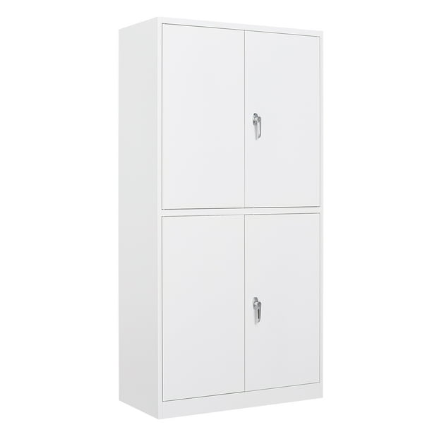 Metal Storage Cabinets 4 Doors Lockable 2 Adjustable Shelves 72 Tall Steel File Locker For Office Home Pantry Garage Utility Cabinet Com Metal Storage Cabinets 4 Doors, Tall File Cabinet With Shelves
