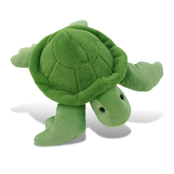 DolliBu Plush Green Sea Turtle Stuffed Animal - Soft Huggable Turtle Adorable Playtime Turtle Plush Toy, Cute Ocean Life Cuddle Gifts, Super Soft Plush Doll Animal Toy for Kids and Adults - 13 Inches