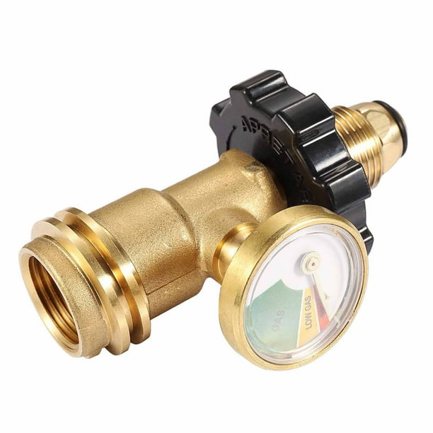 Adaptador de indicador de nivel de tanque de propano Conexiones de latón universales Convierte POL a QCC1 Tipo 1