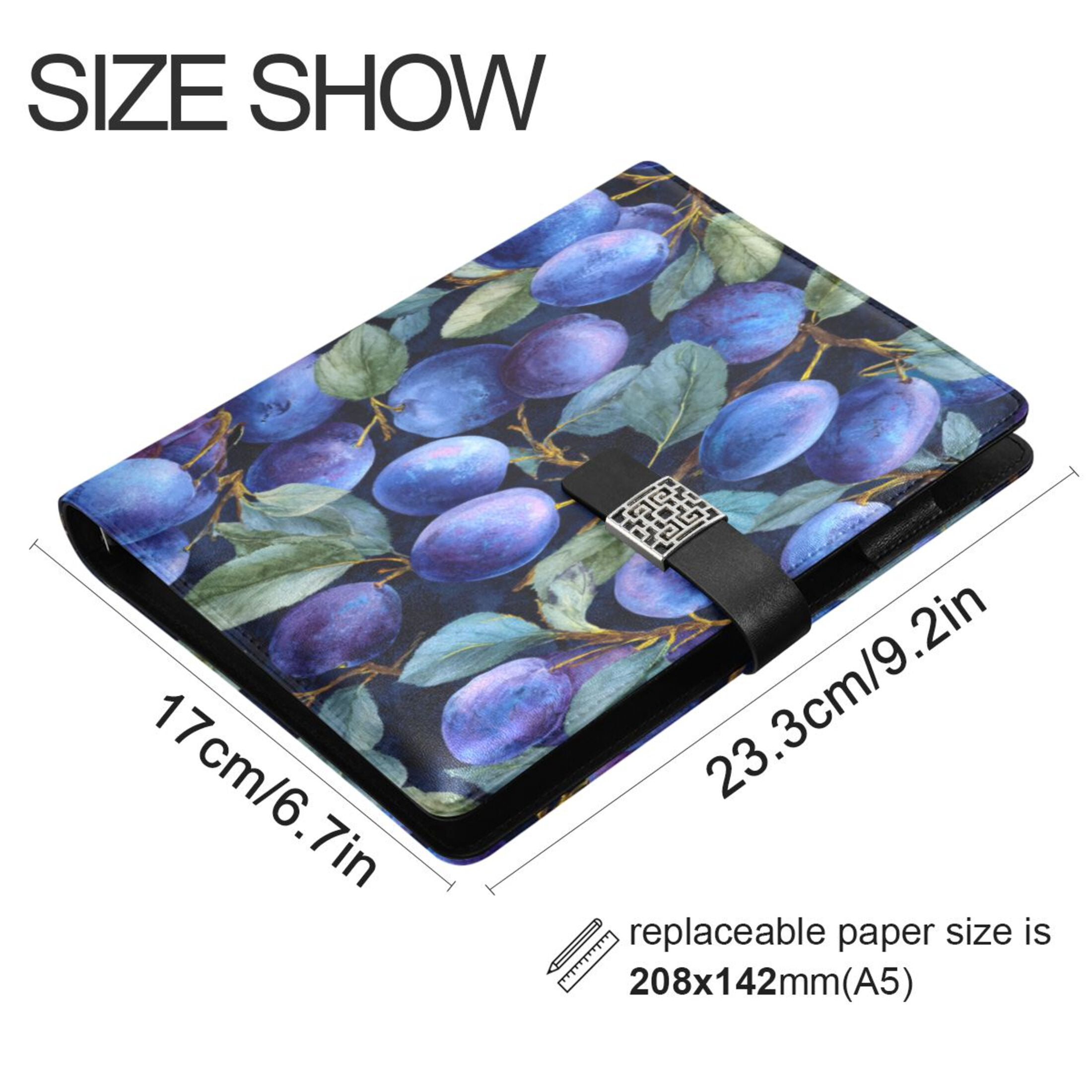 Leather Planner Leather Notebook Notebook Journal Binder Design Pen Pocket Design Convenient for Storage Deep Blue Plum