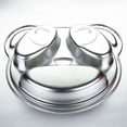 thumbnail image 2 of Shisuyan 1 Pce Assiette pour Enfants en Acier Inoxydable Dessin Animé Compartiment à Couverts Résistant aux Chutes Forme d'Ours pour Enfants (Argent), 2 of 8