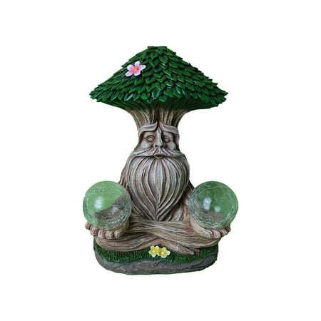 

Solar Light Old Man Face Tree Treant Resin Solar-powered Energy-saving Portable Decorative Lamp Automatic Cute Funny Light for Garden Balcony Home